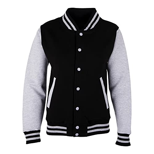 Ezyshirt Kinder College Jacke für Jungen und Mädchen (as3, numeric, numeric_110, numeric_116, regular, Schwarz-Grau) von Ezyshirt