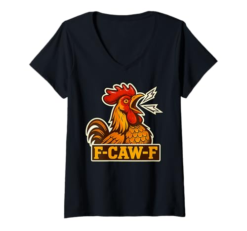 Damen F-CAW-F Lustiges Huhn FCAWF Sarkasmus Ironie Humor F CAW F T-Shirt mit V-Ausschnitt Damen F-CAW-F Lustiges Huhn FCAWF Sarkasmus Ironie Humor F CAW F T-Shirt mit V-Ausschnitt von F-CAW-F Ironie Sarkasmus Humor Lustiges Huhn FCAWF