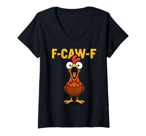 Damen F-CAW-F Lustiges Huhn FCAWF Sarkasmus Ironie Humor F CAW F T-Shirt mit V-Ausschnitt Damen F-CAW-F Lustiges Huhn FCAWF Sarkasmus Ironie Humor F CAW F T-Shirt mit V-Ausschnitt von F-CAW-F Ironie Sarkasmus Humor Lustiges Huhn FCAWF