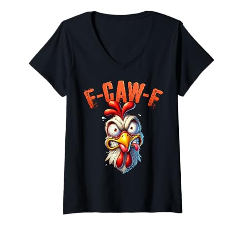 Damen F-CAW-F Shirt Herren Damen Lustige T-Shirts Huhn F CAW F T-Shirt mit V-Ausschnitt Damen F-CAW-F Shirt Herren Damen Lustige T-Shirts Huhn F CAW F T-Shirt mit V-Ausschnitt von F-CAW-F T-Shirts Herren & Damen mit Huhn