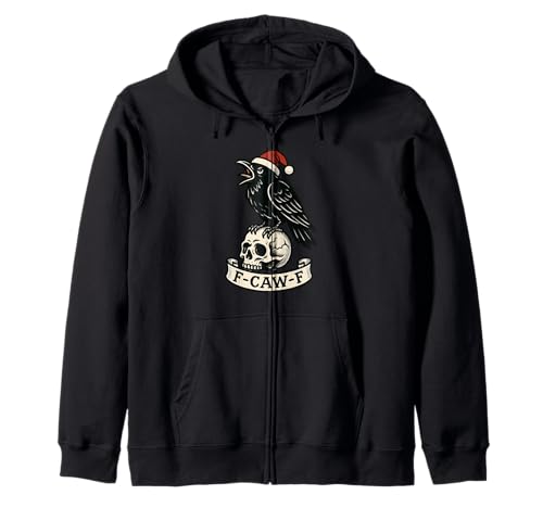 Christmas F Caw F Crow F-Caw-F Damen-Mütze mit Vogelmotiv Kapuzenjacke von F Caw Caw F Crow Merch Store