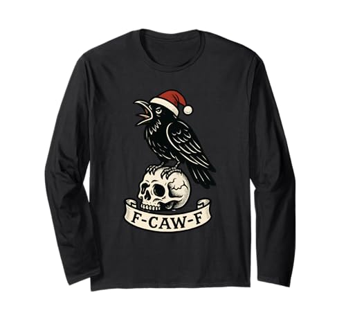 Christmas F Caw F Crow F-Caw-F Damen-Mütze mit Vogelmotiv Langarmshirt Christmas F Caw F Crow F-Caw-F Damen-Mütze mit Vogelmotiv Langarmshirt von F Caw Caw F Crow Merch Store