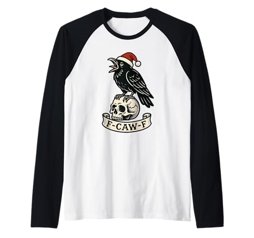 Christmas F Caw F Crow F-Caw-F Damen-Mütze mit Vogelmotiv Raglan Christmas F Caw F Crow F-Caw-F Damen-Mütze mit Vogelmotiv Raglan von F Caw Caw F Crow Merch Store