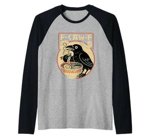 F-Caw-F Anime Crow Ramen Lustiger Schwarzer Vogel Japanische Herren Damen Raglan F-Caw-F Anime Crow Ramen Lustiger Schwarzer Vogel Japanische Herren Damen Raglan von F Caw Caw F Crow Merch Store