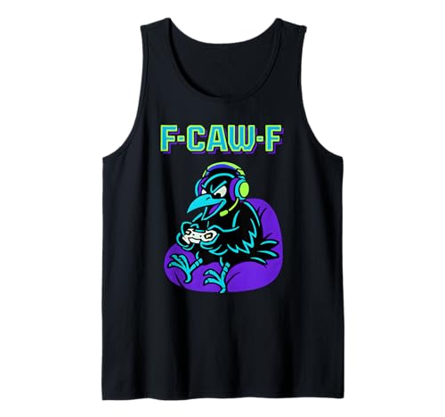 Gamer F Caw F Crow F-Caw-F Black Bird Raven Herren Teenager Junge Tank Top von F Caw Caw F Crow Merch Store