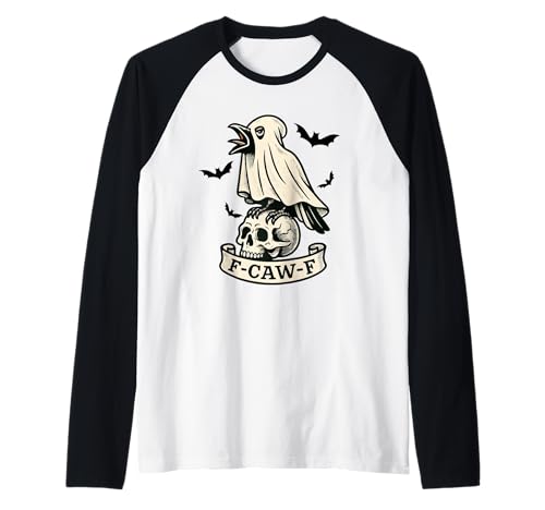 Halloween F Caw F Crow F-Caw-F Black Bird FcawF Damen Herren Raglan Halloween F Caw F Crow F-Caw-F Black Bird FcawF Damen Herren Raglan von F Caw Caw F Crow Merch Store