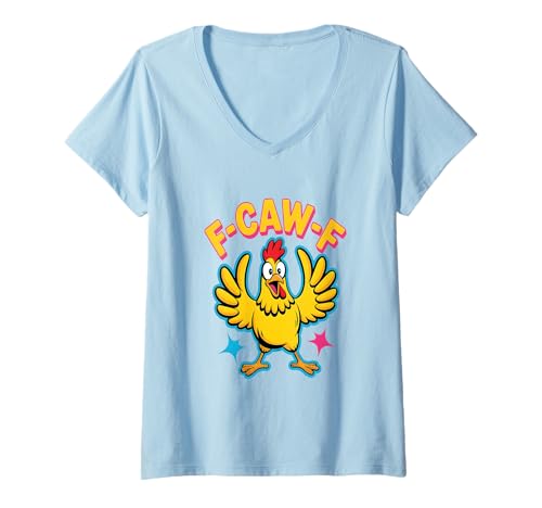 Damen Zitat Hahn Meme T-Shirt mit V-Ausschnitt Damen Zitat Hahn Meme T-Shirt mit V-Ausschnitt von F-Caw-F Funny Chicken Humor