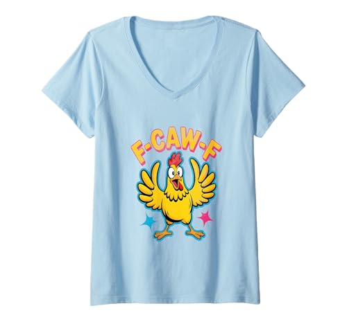 Damen Zitat Hahn Meme T-Shirt mit V-Ausschnitt Damen Zitat Hahn Meme T-Shirt mit V-Ausschnitt von F-Caw-F Funny Chicken Humor