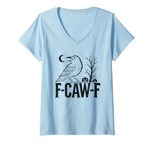 Damen Raven F Caw F T-Shirt mit V-Ausschnitt Damen Raven F Caw F T-Shirt mit V-Ausschnitt von F Caw F Funny Raven