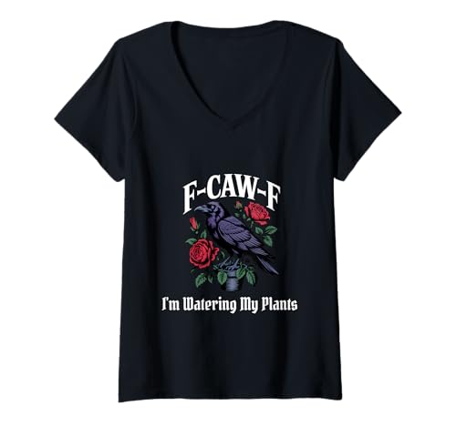 Damen Lustige F-Caw-F Pflanzen Gothic T-Shirt mit V-Ausschnitt Damen Lustige F-Caw-F Pflanzen Gothic T-Shirt mit V-Ausschnitt von F Caw F Meme Gardeners Goth Emo Tshirt