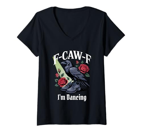 Damen Lustiger F-Caw-F Dancing Gothic T-Shirt mit V-Ausschnitt Damen Lustiger F-Caw-F Dancing Gothic T-Shirt mit V-Ausschnitt von F Caw F Meme Goth Dancing Emo Tshirt