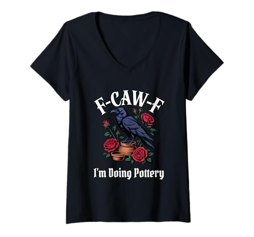 Damen Lustiges F-Caw-F Gothic T-Shirt mit V-Ausschnitt Damen Lustiges F-Caw-F Gothic T-Shirt mit V-Ausschnitt von F Caw F Meme Goth Emo Tshirt
