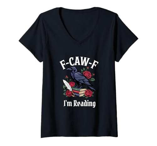Damen Lustiges F-Caw-F Gothic T-Shirt mit V-Ausschnitt Damen Lustiges F-Caw-F Gothic T-Shirt mit V-Ausschnitt von F Caw F Meme Goth Emo Tshirt