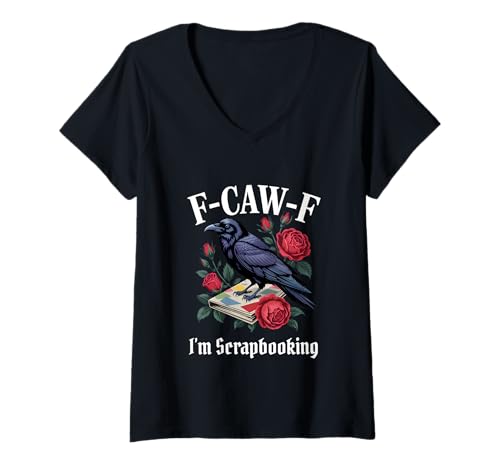 Damen Lustiges F-Caw-F Gothic-Scrapbooking T-Shirt mit V-Ausschnitt Damen Lustiges F-Caw-F Gothic-Scrapbooking T-Shirt mit V-Ausschnitt von F Caw F Meme Scrapbook Goth Emo Tshirt