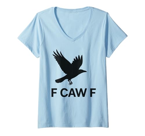 Damen F-Caw-F Funny Crow Meme – Vogel-Silhouetten-Design T-Shirt mit V-Ausschnitt Damen F-Caw-F Funny Crow Meme – Vogel-Silhouetten-Design T-Shirt mit V-Ausschnitt von F Caw F Shirts & Gifts HHWCo.