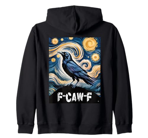 F-Caw-F Schwarze Krähe Sternennacht Männer Frauen Teens Lustig Kapuzenjacke von F Caw F Streetwear