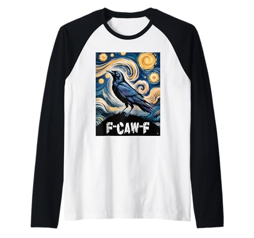 F-Caw-F Schwarze Krähe Sternennacht Männer Frauen Teens Lustig Raglan von F Caw F Streetwear