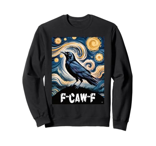 F-Caw-F Schwarze Krähe Sternennacht Männer Frauen Teens Lustig Sweatshirt von F Caw F Streetwear