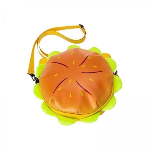 F Fityle 2X Nylon Cheeseburger Umhängetasche Tragbarer Reißverschluss mit 2 Taschen Aufbewahrung Modische Hamburger Umhängetasche für Den Täglichen Gebrauch Au von F Fityle