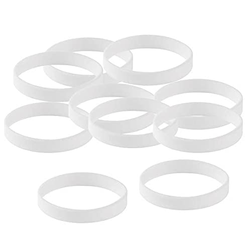 F Fityle 2x10 / Packung Blank Silikonarmbänder Weiß Mode Gummiarmband von F Fityle