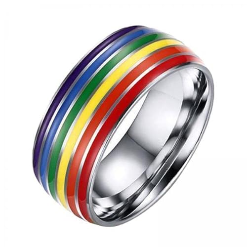 F Fityle 3 X 8 Mm Edelstahl Emaille Regenbogen LGBT Pride US 11 Größe 20,7 Mm, 3 Stk. von F Fityle