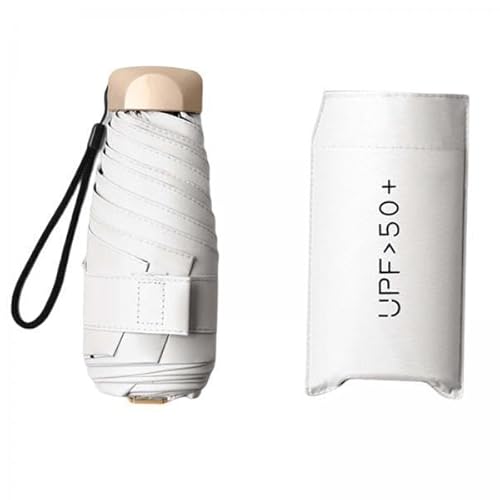 F Fityle 3X Mini Sonnenschutz Regenschirm mit Tasche, Zusammenklappbar, Tragbarer Regenschirm, Einfach zu Verstauen, Langlebig, für Männer Und Frauen, von F Fityle