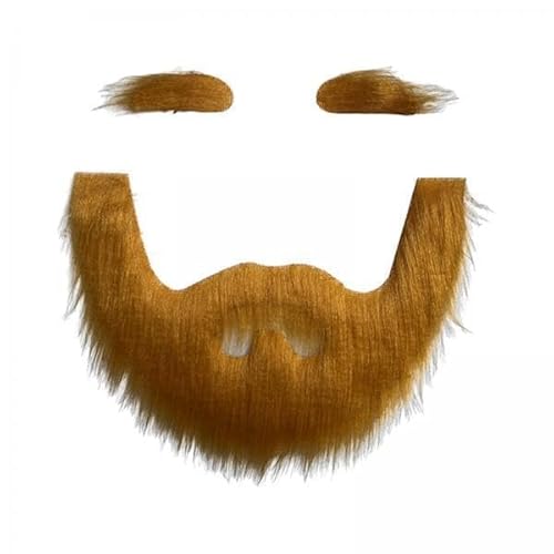 F Fityle 3x Falscher Bart Und Augenbrauen Set, Neuartiges Schnurrbart Kostüm für Kinder Und Erwachsene, Künstlicher Schnurrbart, Falscher Bart für von F Fityle