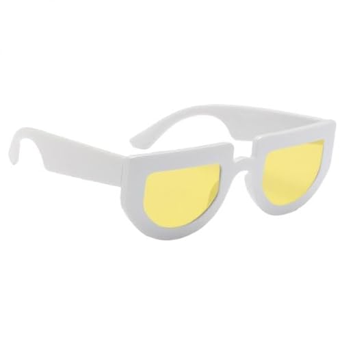 F Fityle 5x Damen Polarisierte Sonnenbrille Retro Outdoor Brille Weißer Rahmen Gelbe Linse, Weißer Rahmen, gelbe Gläser, 6 Stk. von F Fityle