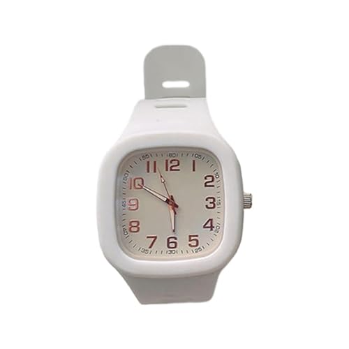 F Fityle Armbanduhr, Analoguhr, Zifferblatt-Armbanduhr, Elegante, lässige elektronische Uhr, minimalistische Uhr für Studenten, Männer, Frauen, Kinder, Weiß von F Fityle