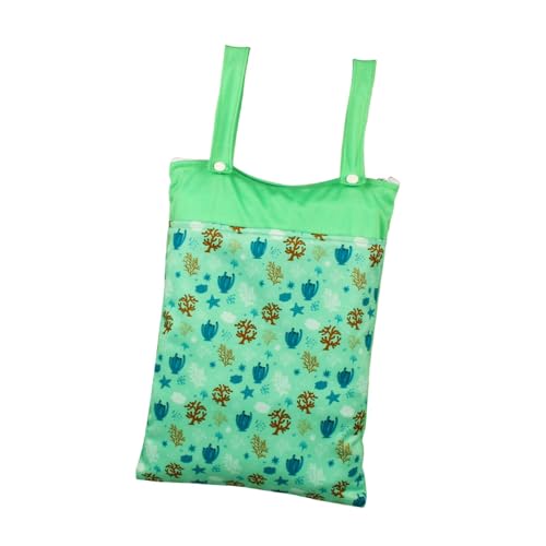 F Fityle Baby Wickeltasche, Tragbare Aufbewahrungstasche für Feuchttücher mit Doppelgriff 9,84 X 13,78 Zoll für Kindergarten, Outdoor Aktivitäten, Grün von F Fityle