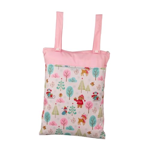 F Fityle Baby Wickeltasche, Tragbare Aufbewahrungstasche für Feuchttücher mit Doppelgriff 9,84 X 13,78 Zoll für Kindergarten, Outdoor Aktivitäten, Rosa von F Fityle