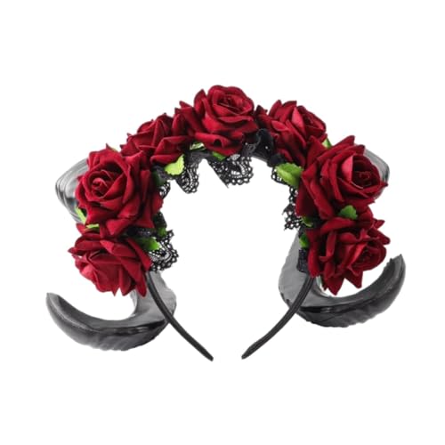 F Fityle Blumenkranz-Haarband für Damen, handgefertigt, DIY-Dekoration, Halloween, Blumen-Haarband, Kopfbedeckung für Party-Auftritt F Fityle Blumenkranz-Haarband für Damen, handgefertigt, DIY-Dekoration, Halloween, Blumen-Haarband, Kopfbedeckung für Party-Auftritt von F Fityle