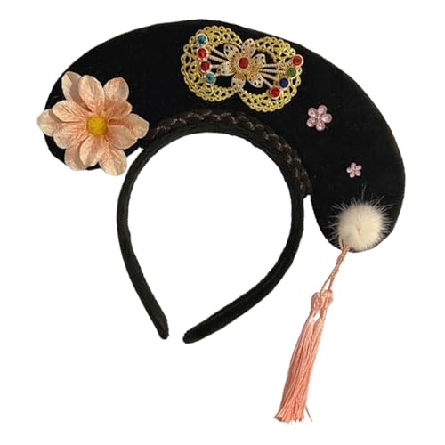 F Fityle Chinesische Kopfbedeckung, antikes Stirnband, Haarschmuck, chinesisches Qing-Stirnband, Haarreif für Mädchen auf der Bühne, Stil D von F Fityle