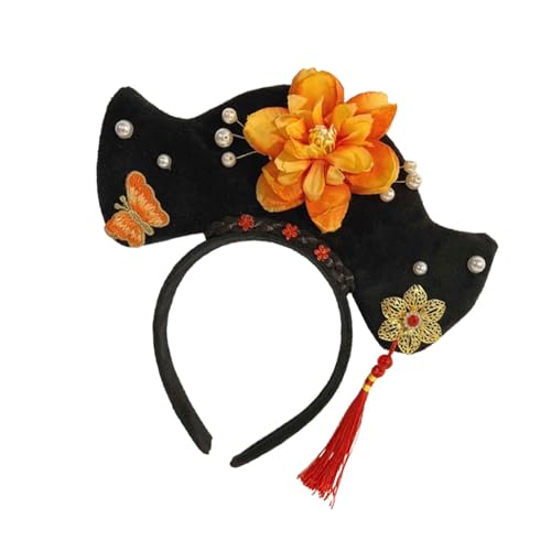 F Fityle Chinesische Kopfbedeckung, antikes Stirnband, Haarschmuck, chinesisches Qing-Stirnband, Haarreif für Mädchen auf der Bühne, Stil c von F Fityle