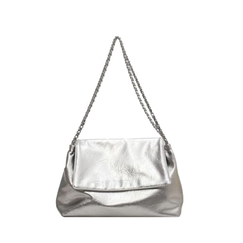 F Fityle Damen Umhängetasche Hobo Bags Stilvolle Handtasche für Reisen Outdoor Arbeit Shopping, SILBER von F Fityle