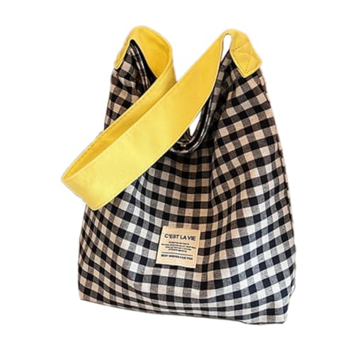 F Fityle Damen Umhängetasche aus Segeltuch, Handtasche, einfache Reisetasche für die Arbeit, Straßenparty, Schwarz von F Fityle