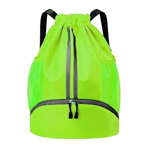 F Fityle Drawess Rucksack Schwimmbeutel mit Schuhfach -Abtrennung tragbarer Fitnessbeutel Fitnessbeutel für Campingpool Strand Wandern, GrÜn von F Fityle
