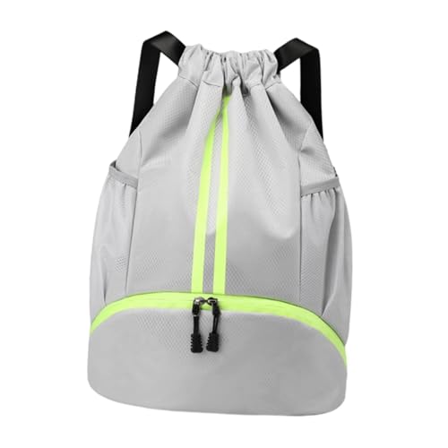 F Fityle Drawess Rucksack Schwimmbeutel mit Schuhfach -Abtrennung tragbarer Fitnessbeutel Fitnessbeutel für Campingpool Strand Wandern, Grau von F Fityle