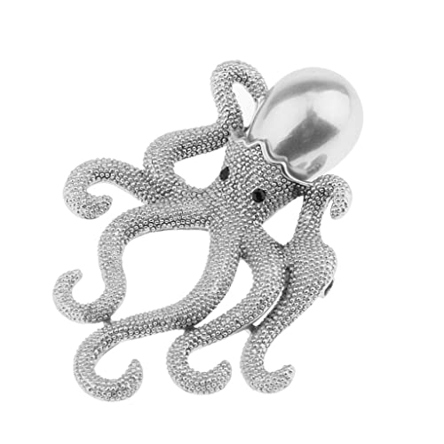 F Fityle Elegante Brosche mit strahlenden Perlen für Damen - Schmuckstück, Silber von F Fityle