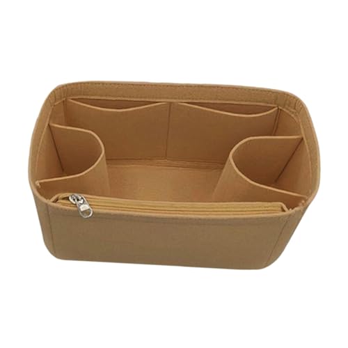 F Fityle Geldbörsen-Organizer-Einsatz für Handtaschen Innenfächer Filz Handtaschen-Organizer, Khaki 34x13x22cm von F Fityle