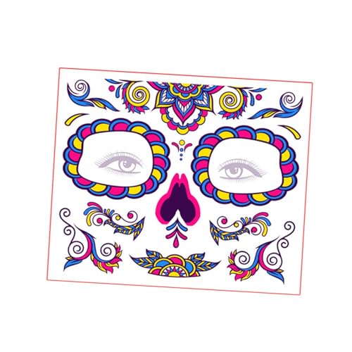 F Fityle Halloween Gesichtsaufkleber Temporäre Aufkleber für Kostümzubehör Karneval Cosplay, Style A von F Fityle