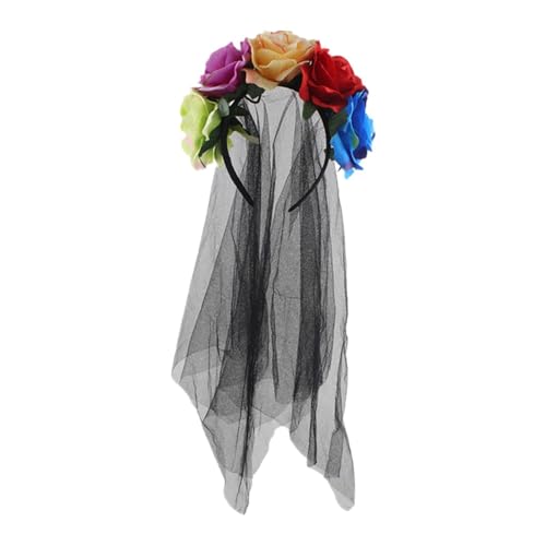F Fityle Halloween Rose Stirnband Cosplay Geschenk Frauen Haar Hoop für Leistung Party F Fityle Halloween Rose Stirnband Cosplay Geschenk Frauen Haar Hoop für Leistung Party von F Fityle