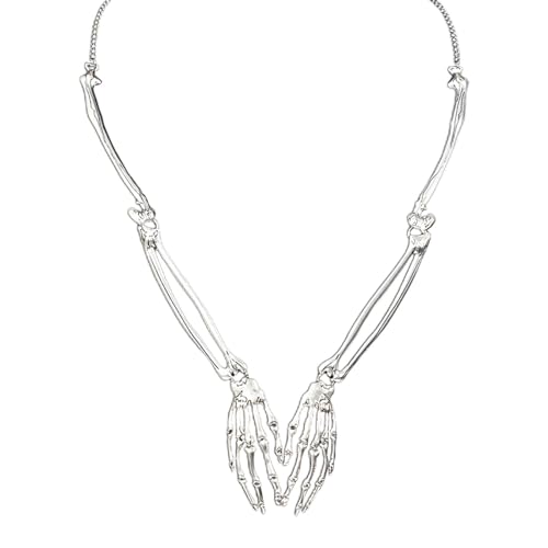 F Fityle Halloween-Schädel-Hand-Halskette, Schmuck, Geschenk für Mädchen, für Valentinstag, Festival, Abschlussfeier, Hochzeitsfeier von F Fityle