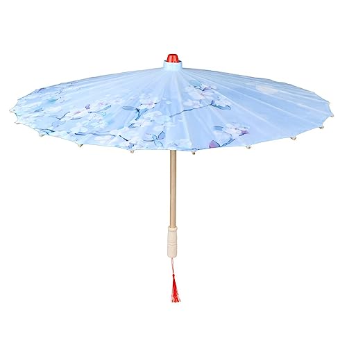 F Fityle Handgefertigter Regenschirm aus geöltem Papier, orientalischer Stil, Ölpapier-Sonnenschirm, regenfest, 70 cm, antiker Tanzschirm für Kostüme, Stil d von F Fityle