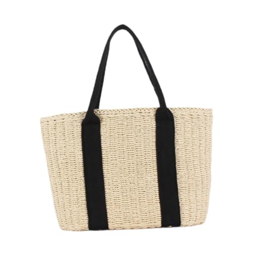 F Fityle Handgewebte Einkaufstasche, Weekender-Tasche für den Strandurlaub im Freien, A von F Fityle