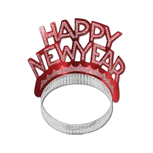 F Fityle Happy New Year Stirnband Kopfbedeckung Partyzubehör Tiaras Fotorequisiten Haarband Haarschmuck Haarreifen für Rollenspiele, Halloween, Cosplay von F Fityle