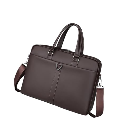 F Fityle Herren Businesstasche Aktentasche mit Schultergurt Computertasche für Geschäftsreisen, Pu Braun von F Fityle
