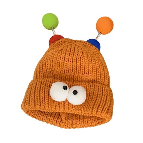 F Fityle Unisex Monster Strickmütze Damen Herren, Winter Parent-Child Cute Little Monster Knit Hat, Lustige Beanie Mütze, Monster Tentacle Hat für Camping, Outdoor, Skifahren, Cosplay, Reisen, Orange von F Fityle