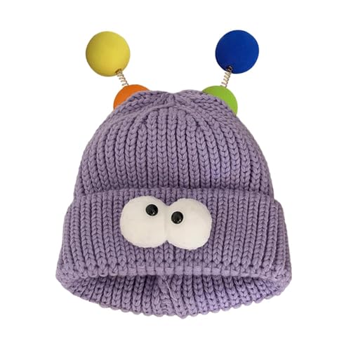 F Fityle Unisex Monster Strickmütze Damen Herren, Winter Parent-Child Cute Little Monster Knit Hat, Lustige Beanie Mütze, Monster Tentacle Hat für Camping, Outdoor, Skifahren, Cosplay, Reisen, lila von F Fityle