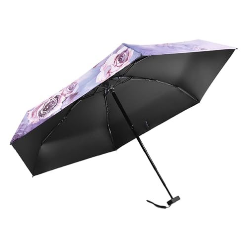 F Fityle Mini-Regenschirm, Sonnenschutz, Regenschirm für Herren und Damen, Leichter Sonnenschutz, Regenschirm, Reiseschirm für Rucksacktouren, Spaziergänge im, Hellviolett von F Fityle